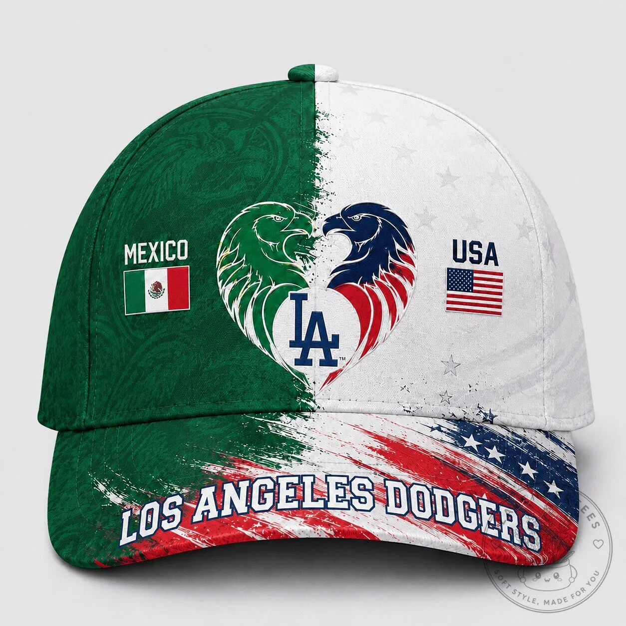 Los Angeles Dodgers Dual Pride Baseball Cap - Mexico & USA Design