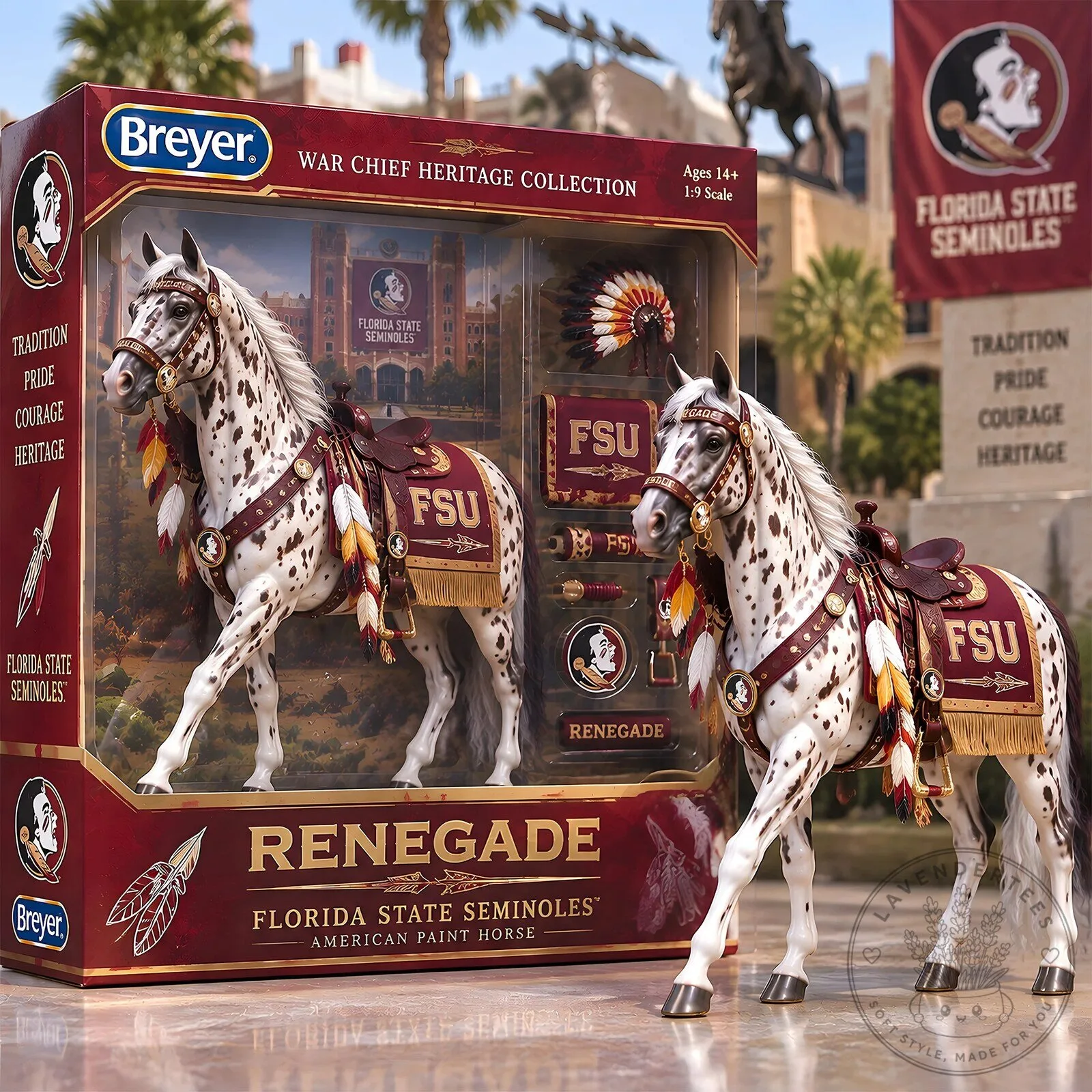 Florida State Seminoles War Chief Heritage Collection Renegade American Paint Horse Figurine