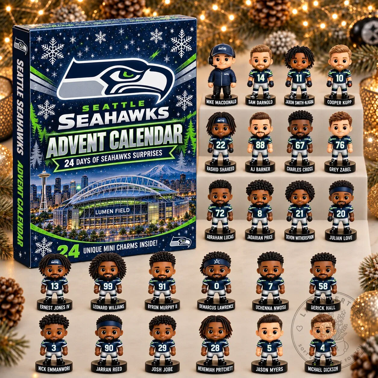 Seattle Seahawks Football Team Advent Calendar 24 Days of Surprises