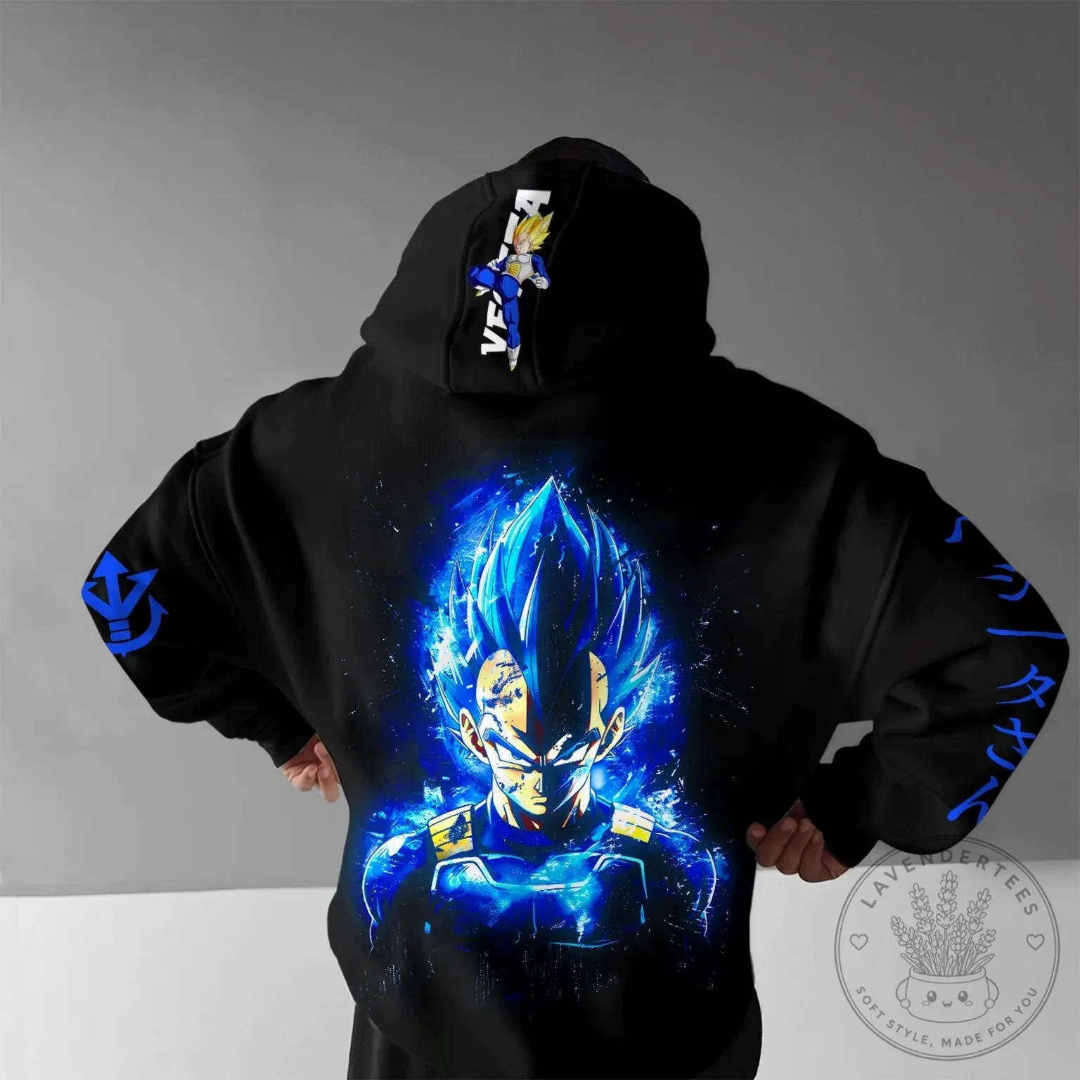 Dragon Ball Z Super Saiyan Blue Vegeta Anime Graphic Hoodie