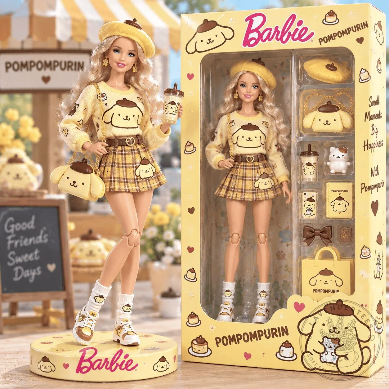 Barbie Pompompurin Collector Doll with Accessories and Pet Figure
