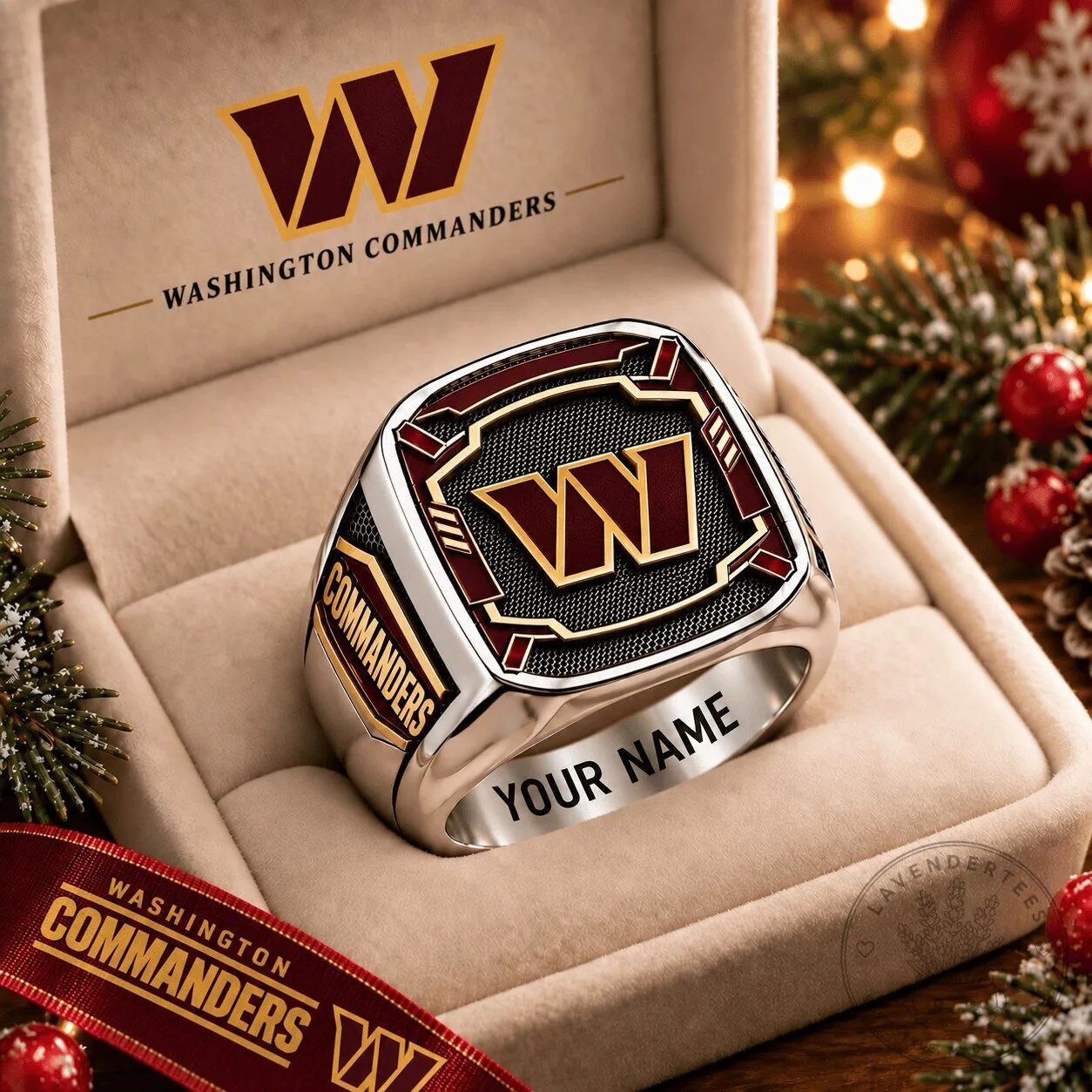 Washington Commanders Men's Custom Engraved Football Team Fan Ring