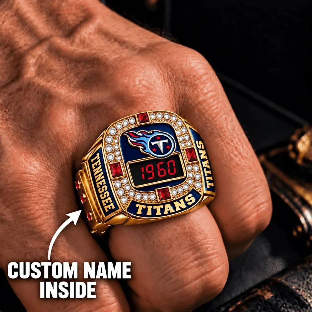 Tennessee Titans National Football League Custom Name Gold Plated Ring
