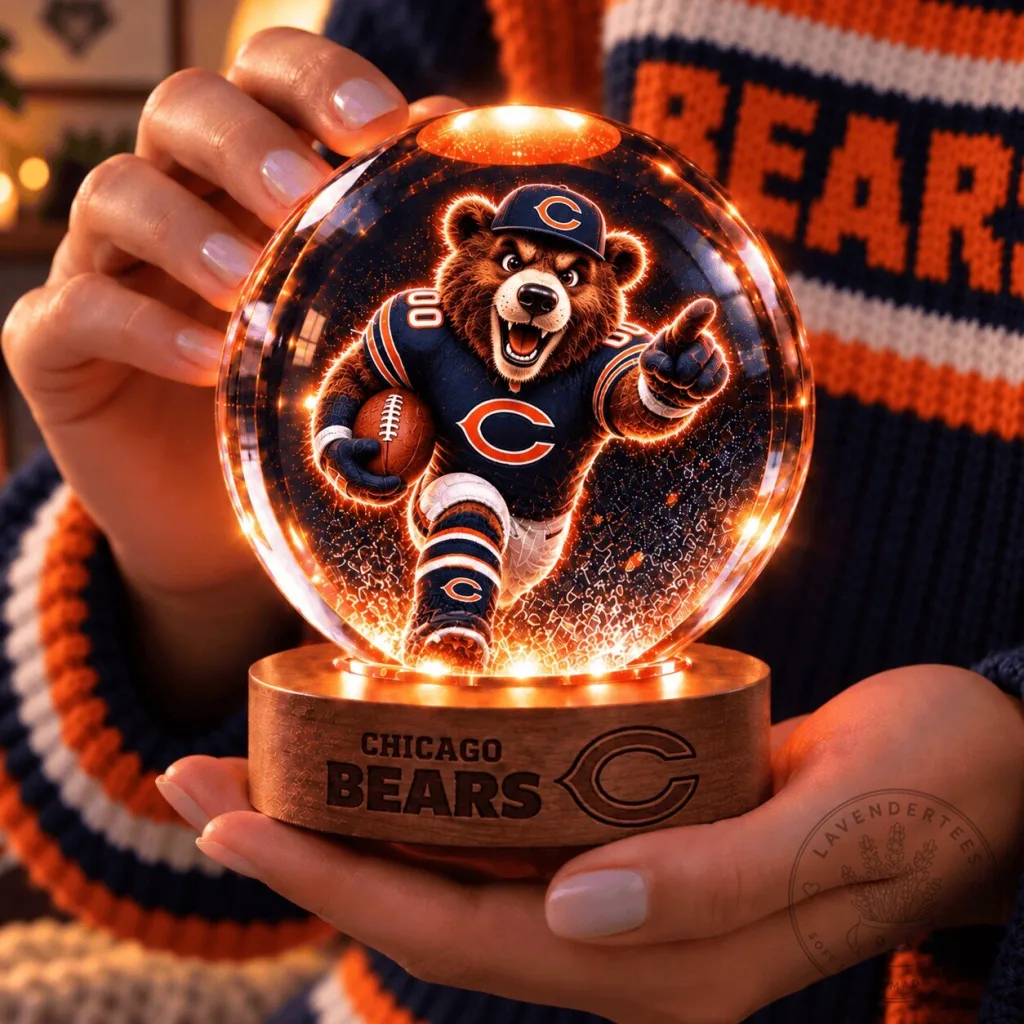 Chicago Bears Football Team Mascot Crystal Ball Night Light Chicago Bears Football Team Mascot Crystal Ball Night Light