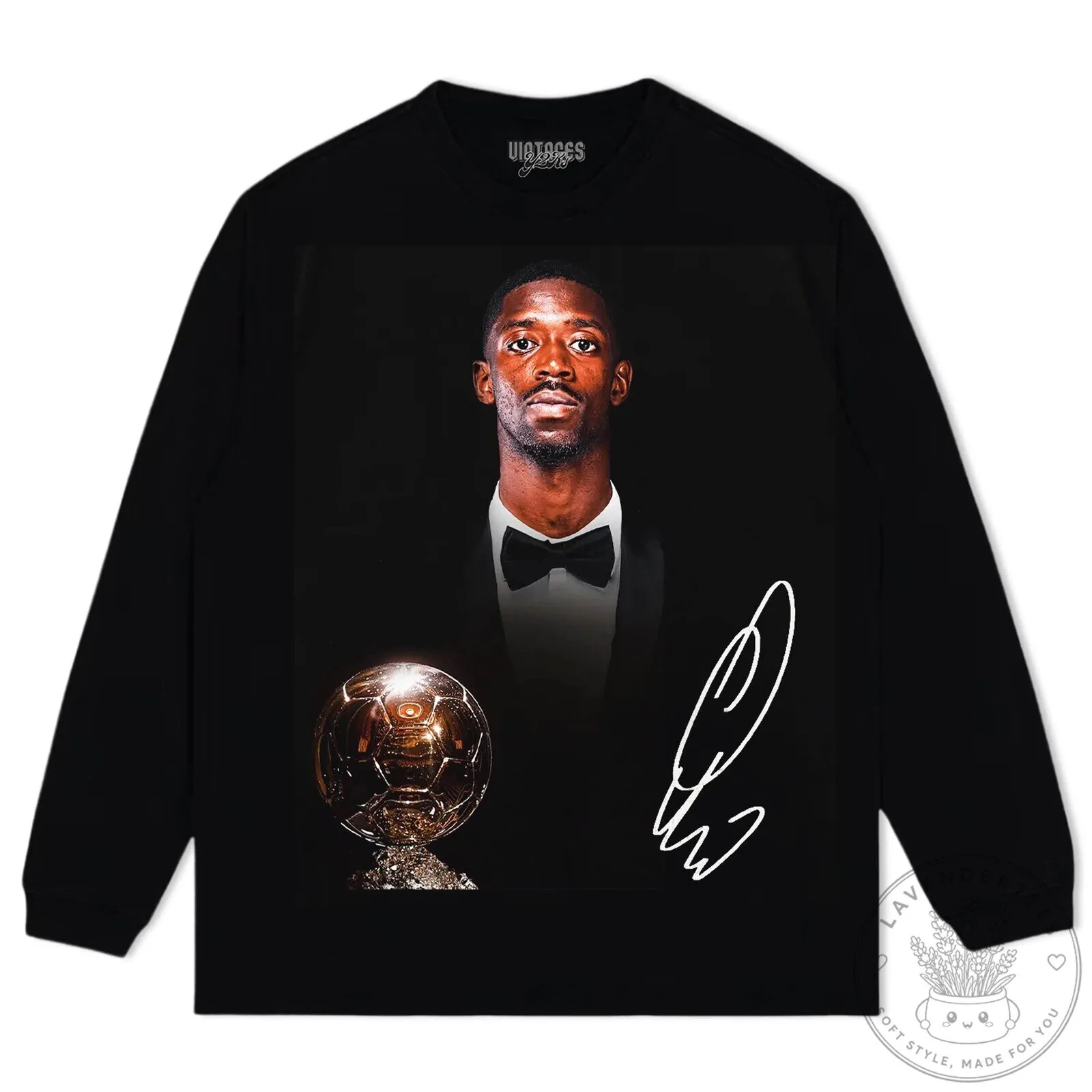 Ousmane Dembélé Football Player Signature Black T-Shirt 17 Ousmane Dembélé Football Player Signature Black T-Shirt