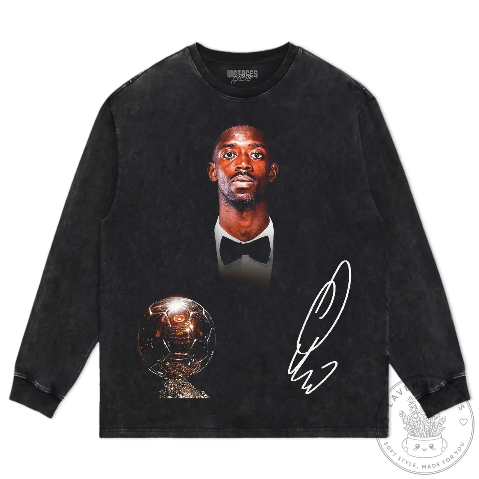 Ousmane Dembélé Football Player Signature Black T-Shirt 18 Ousmane Dembélé Football Player Signature Black T-Shirt