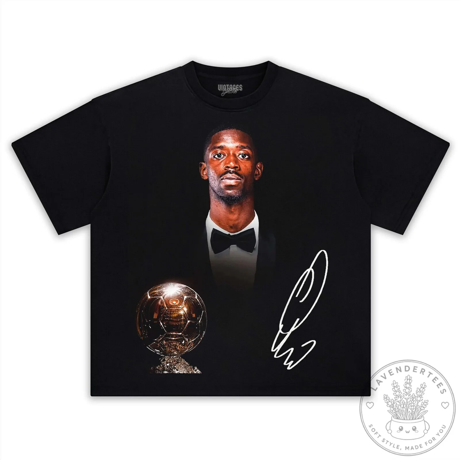 Ousmane Dembélé Football Player Signature Black T-Shirt 20 Ousmane Dembélé Football Player Signature Black T-Shirt