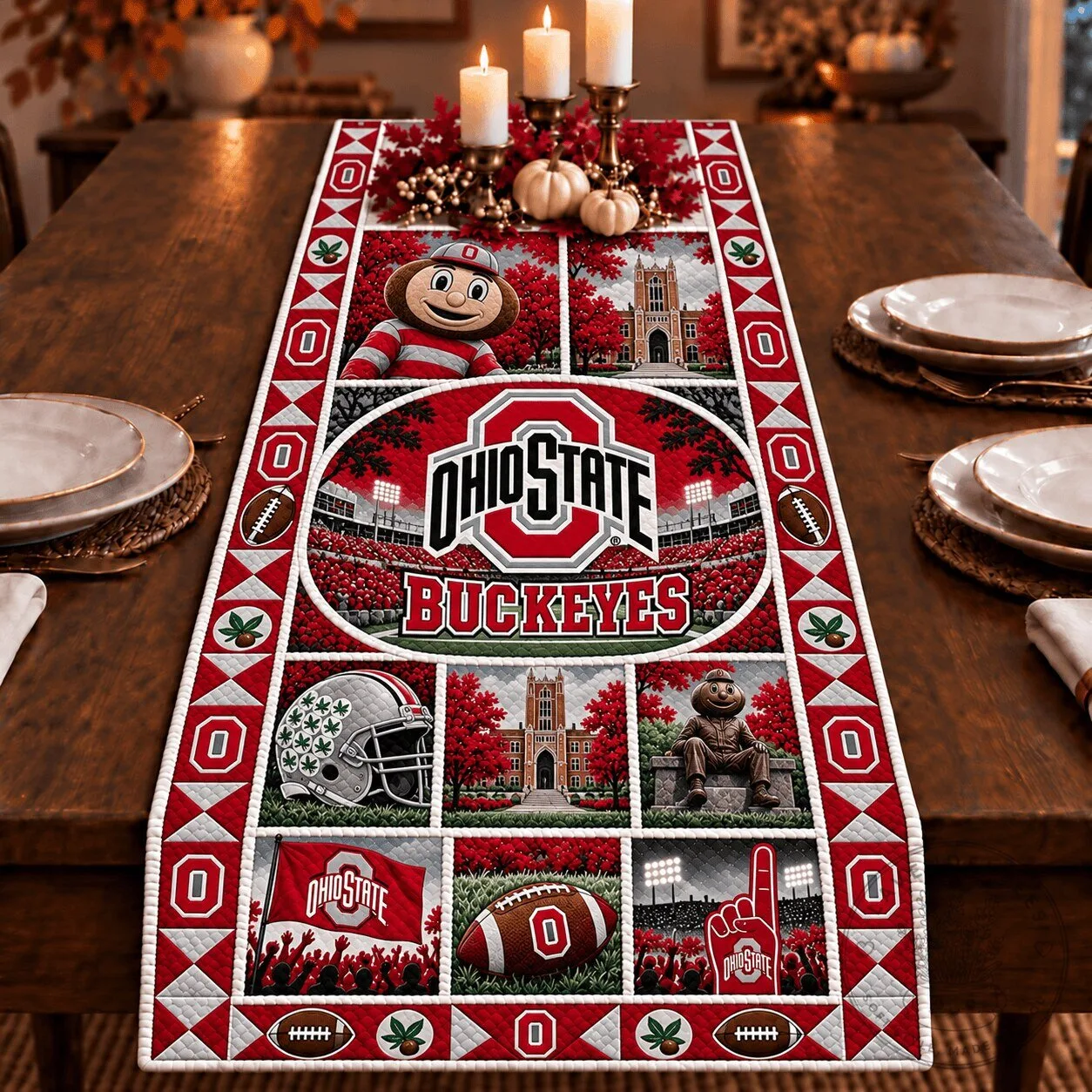 Ohio State Buckeyes Football Team Heritage Collection Table Runner