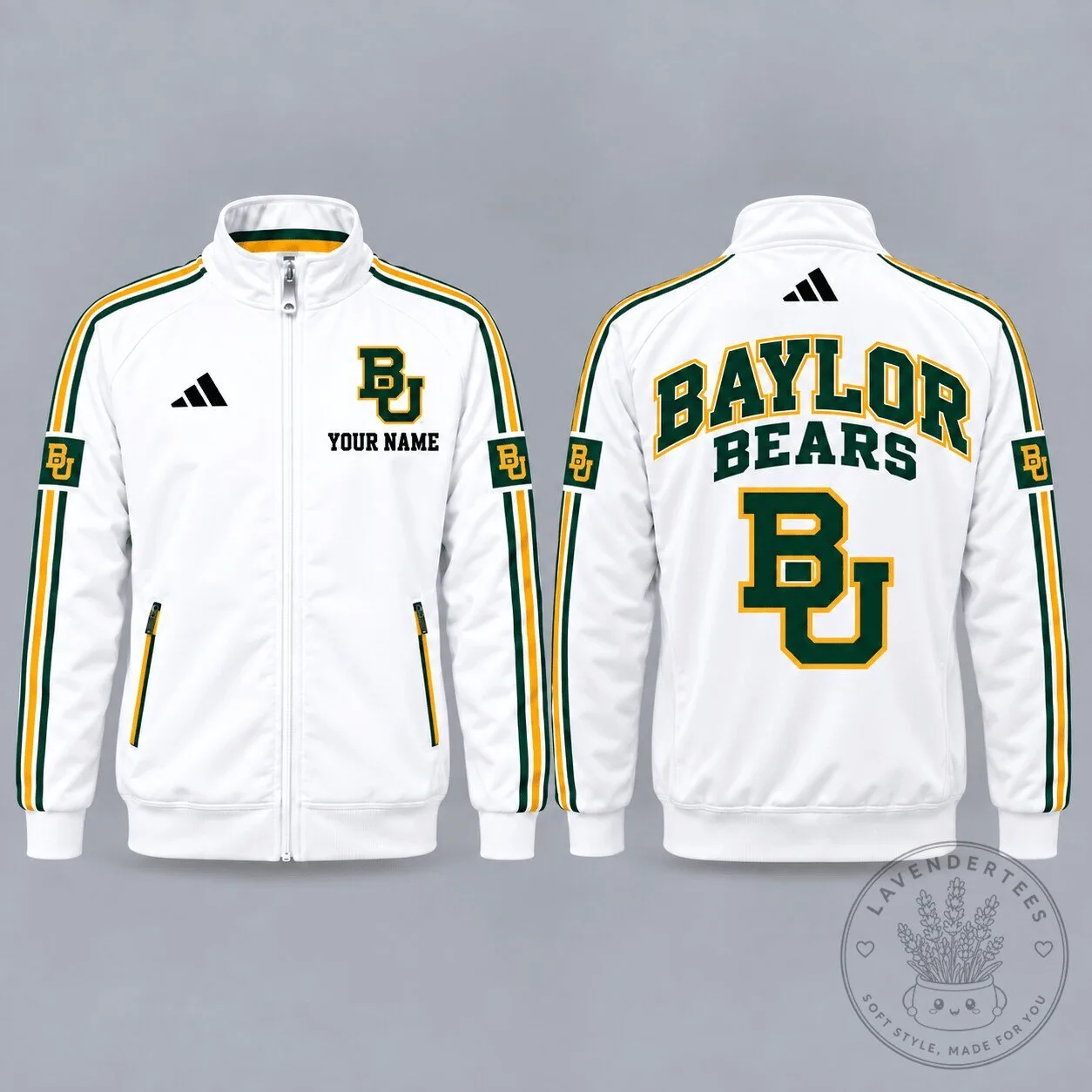 Baylor Bears NCAA Personalized Full-Zip Casual Jacket