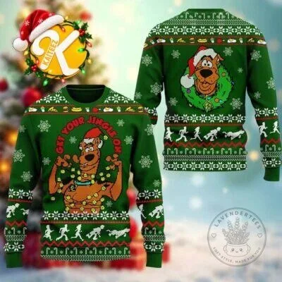 Ugly Christmas Sweater Featuring Scooby Doo's Get Your Jingle On Design