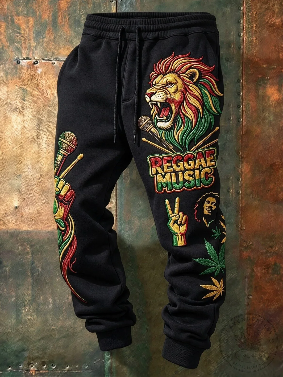 Reggae Music Lion of Judah Bob Marley Mens Jogger Pants