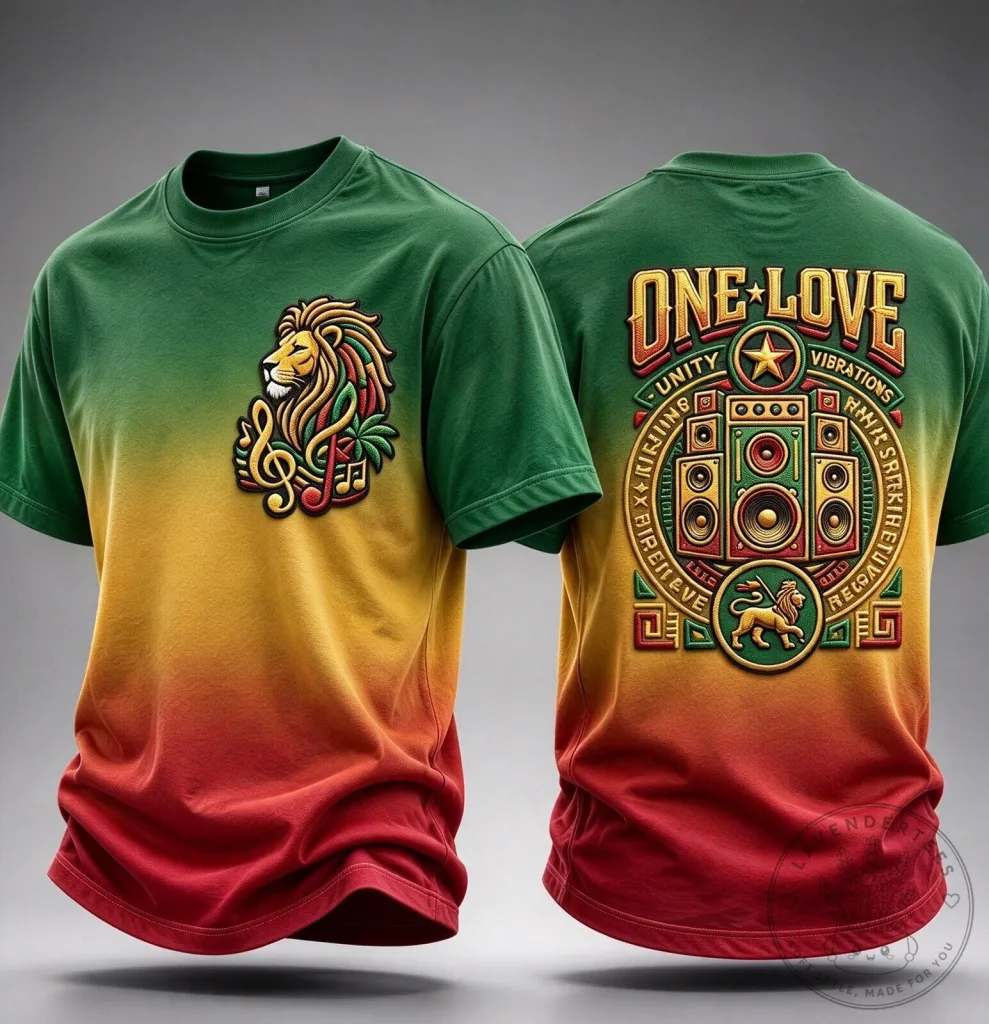 Rastafarian Lion Reggae Music One Love Unity Vibrations T-Shirt