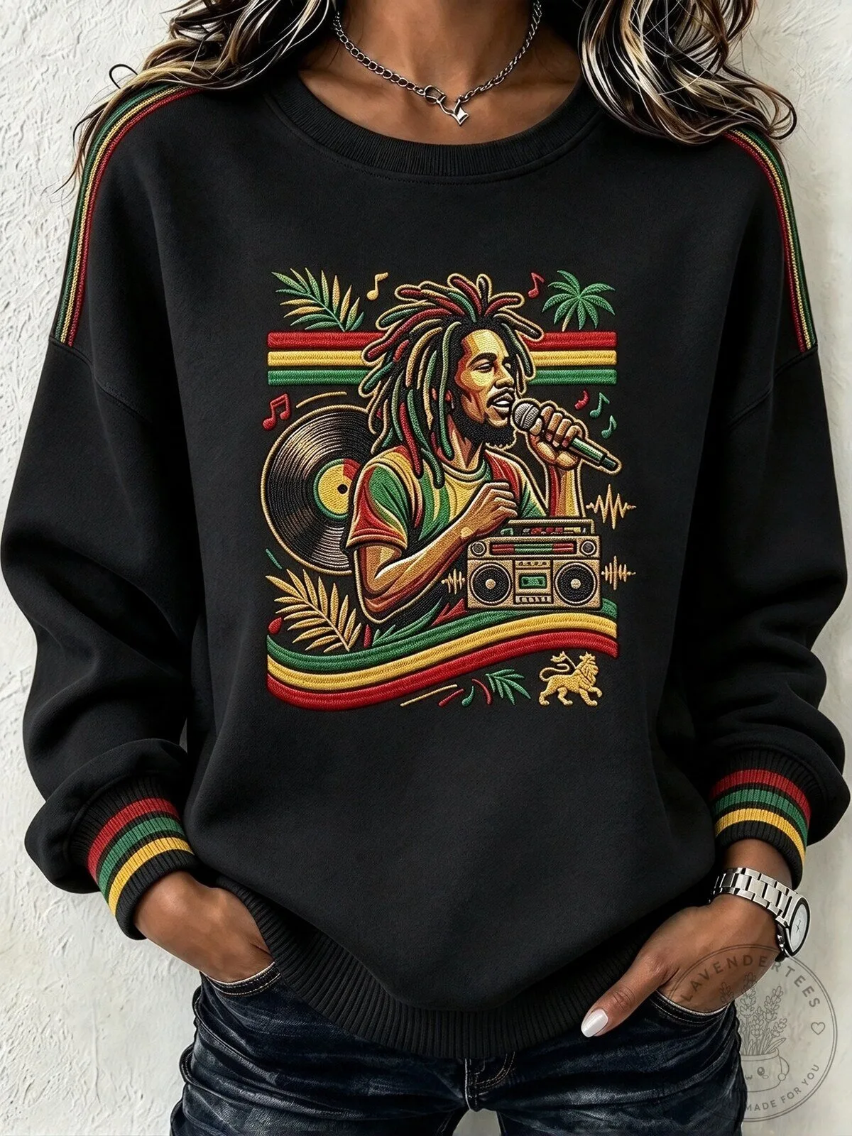 Bob Marley Reggae Music Fan Art Sweatshirt