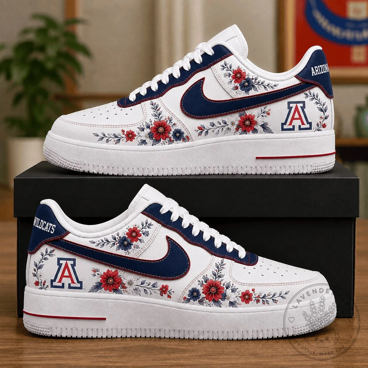 Arizona Wildcats Floral Pattern Custom Nike Air Force 1 Low Shoes