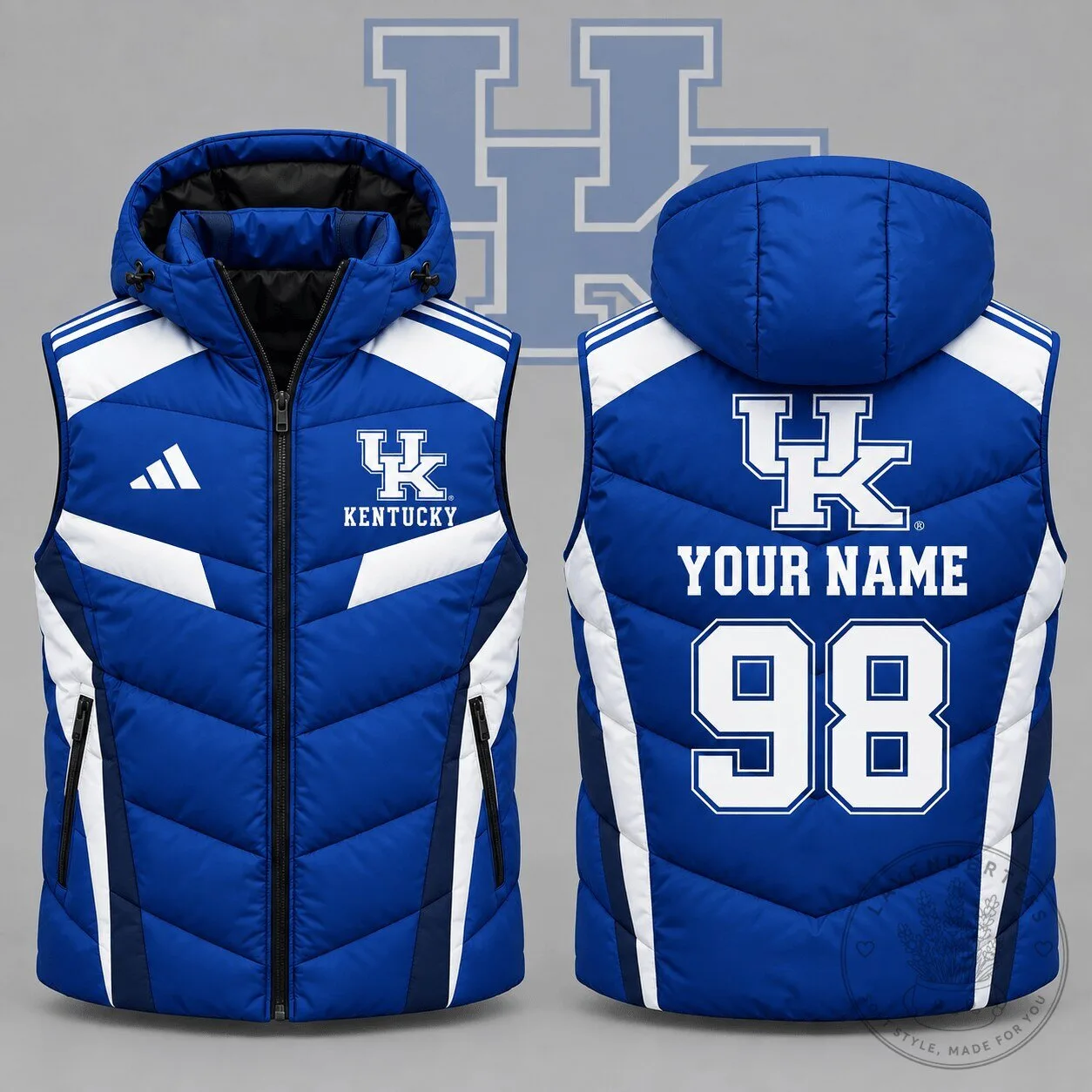 Kentucky Wildcats National Collegiate Athletic Association Personalized Hooded Puffer Jacket