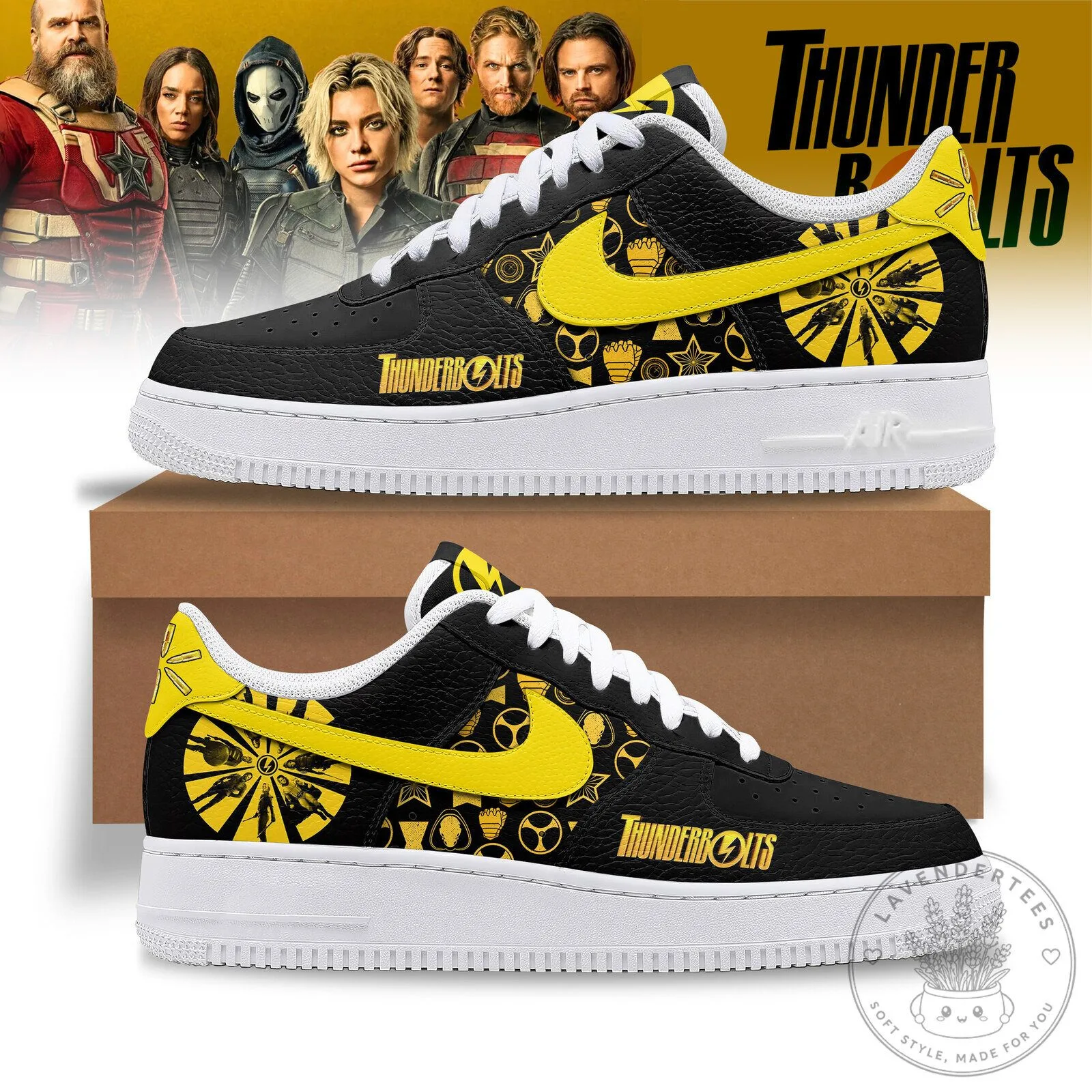 Thunderbolts Marvel Comics Superhero Team Black Athletic Sneakers