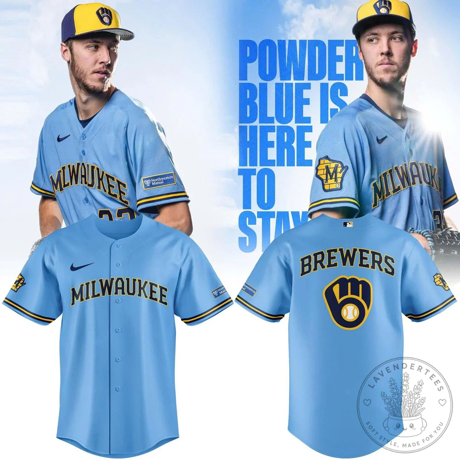 Milwaukee Brewers Baseball Powder Blue Jersey