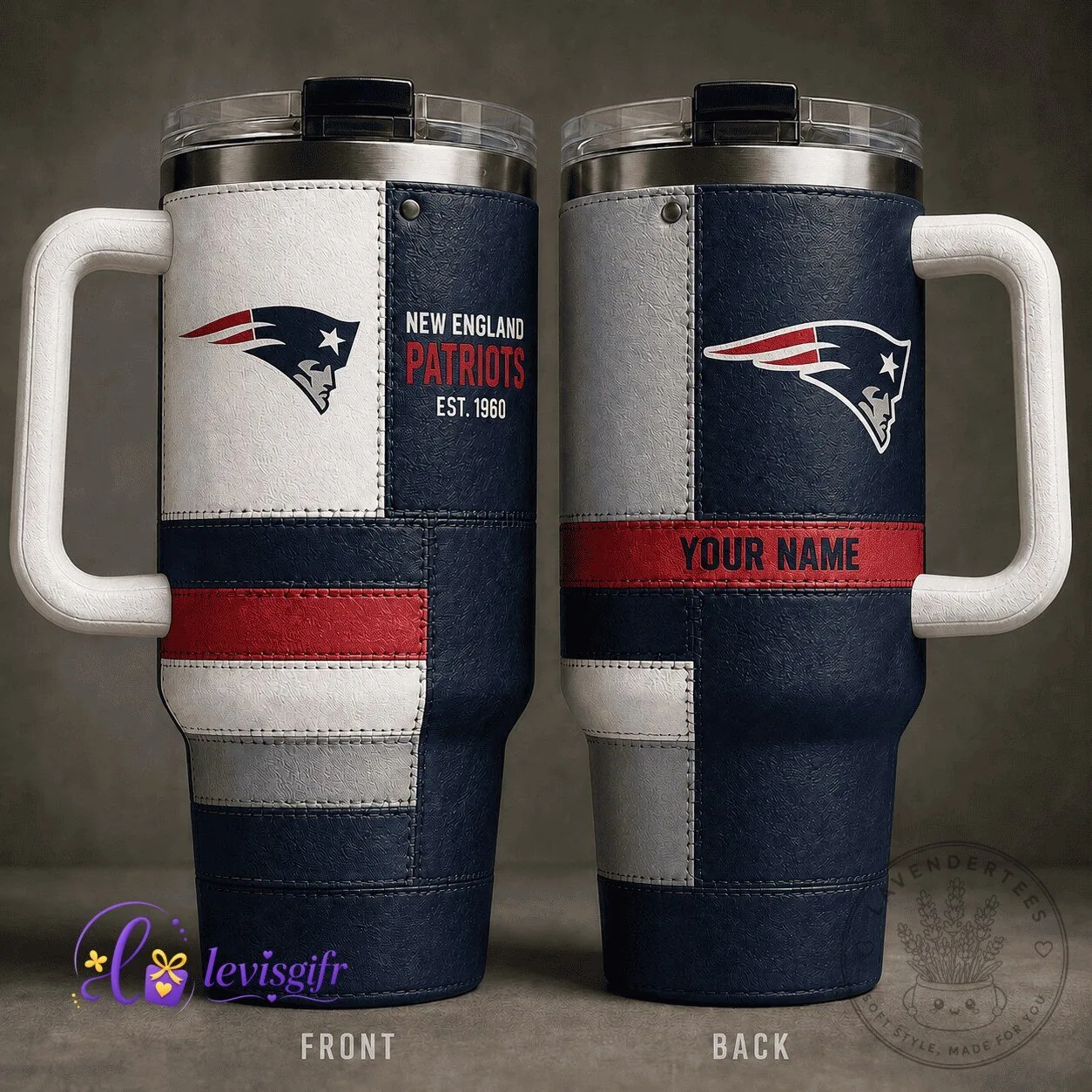 New England Patriots NFL Football Team Logo Personalized Stainless Steel Tumbler