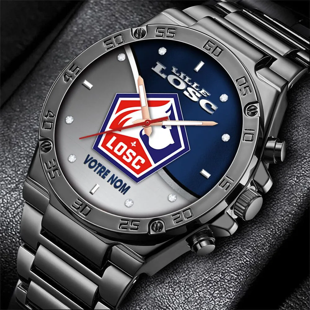 LOSC Lille Football Club Custom Name Stainless Steel Watch