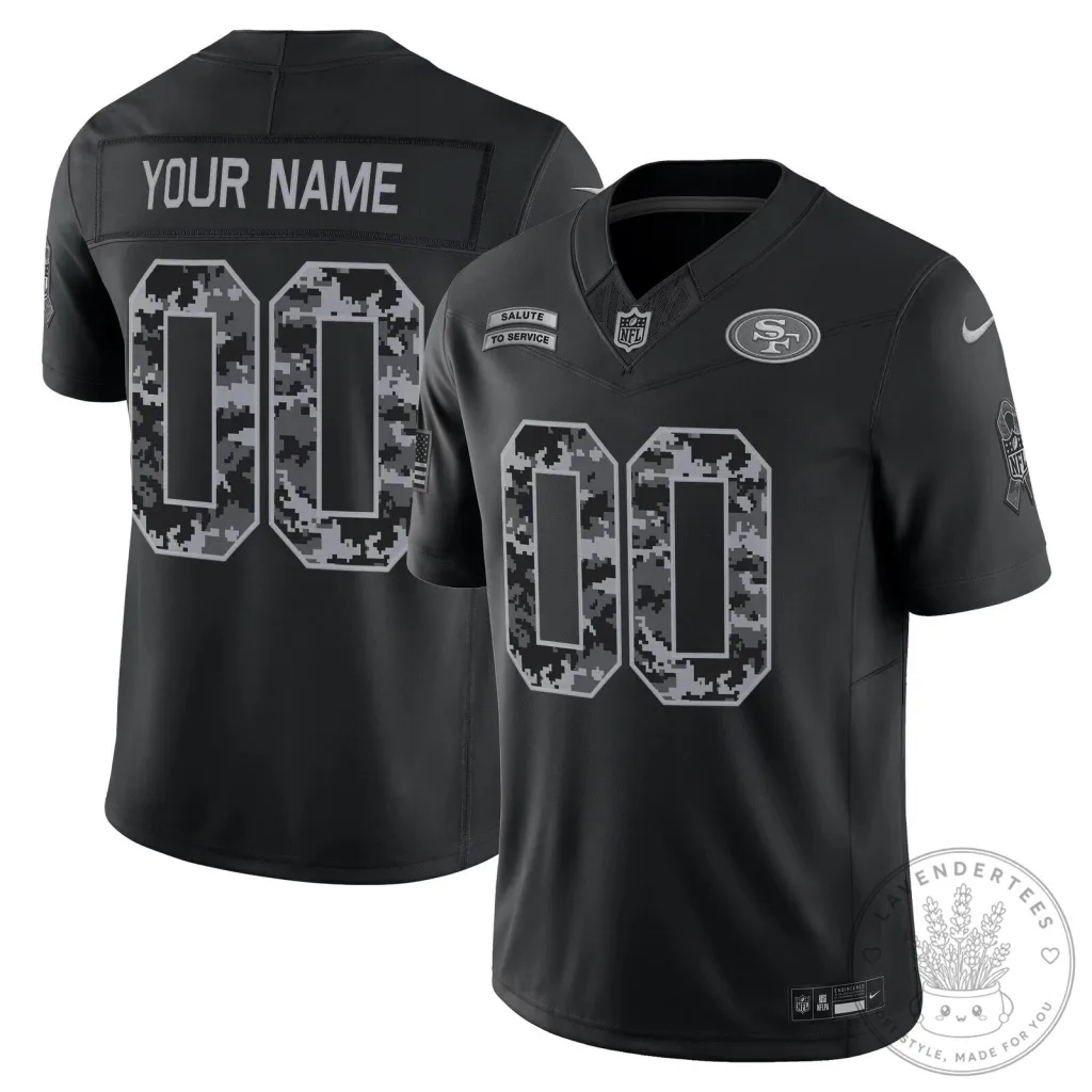 Custom Football Jersey for San Francisco 49ers Salute to Service Custom Football Jersey for San Francisco 49ers Salute to Service