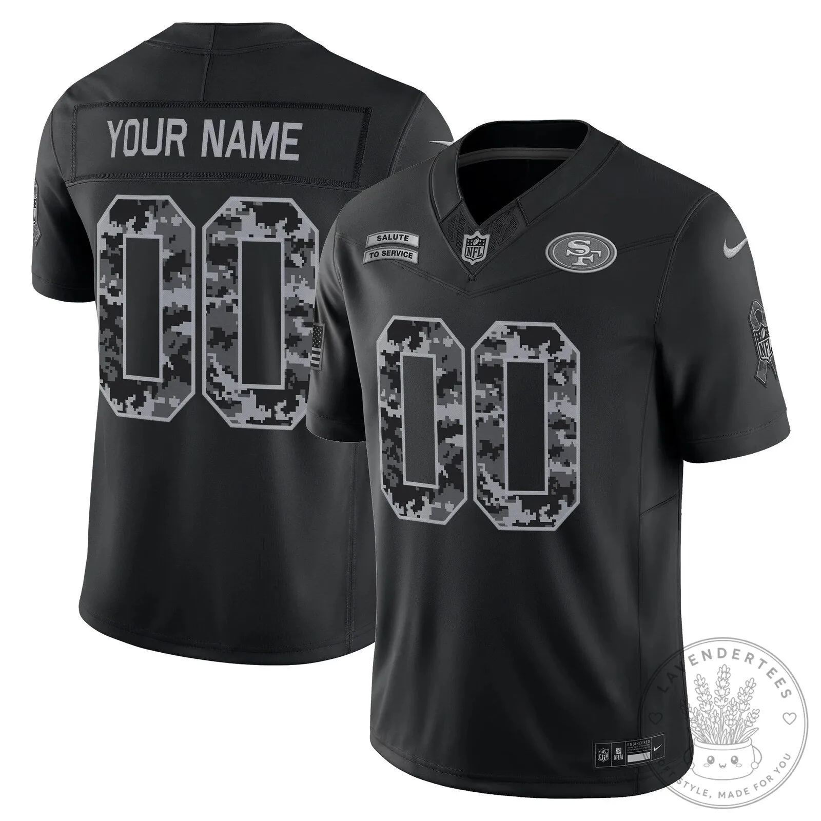 Custom Football Jersey for San Francisco 49ers Salute to Service 2 Custom Football Jersey for San Francisco 49ers Salute to Service