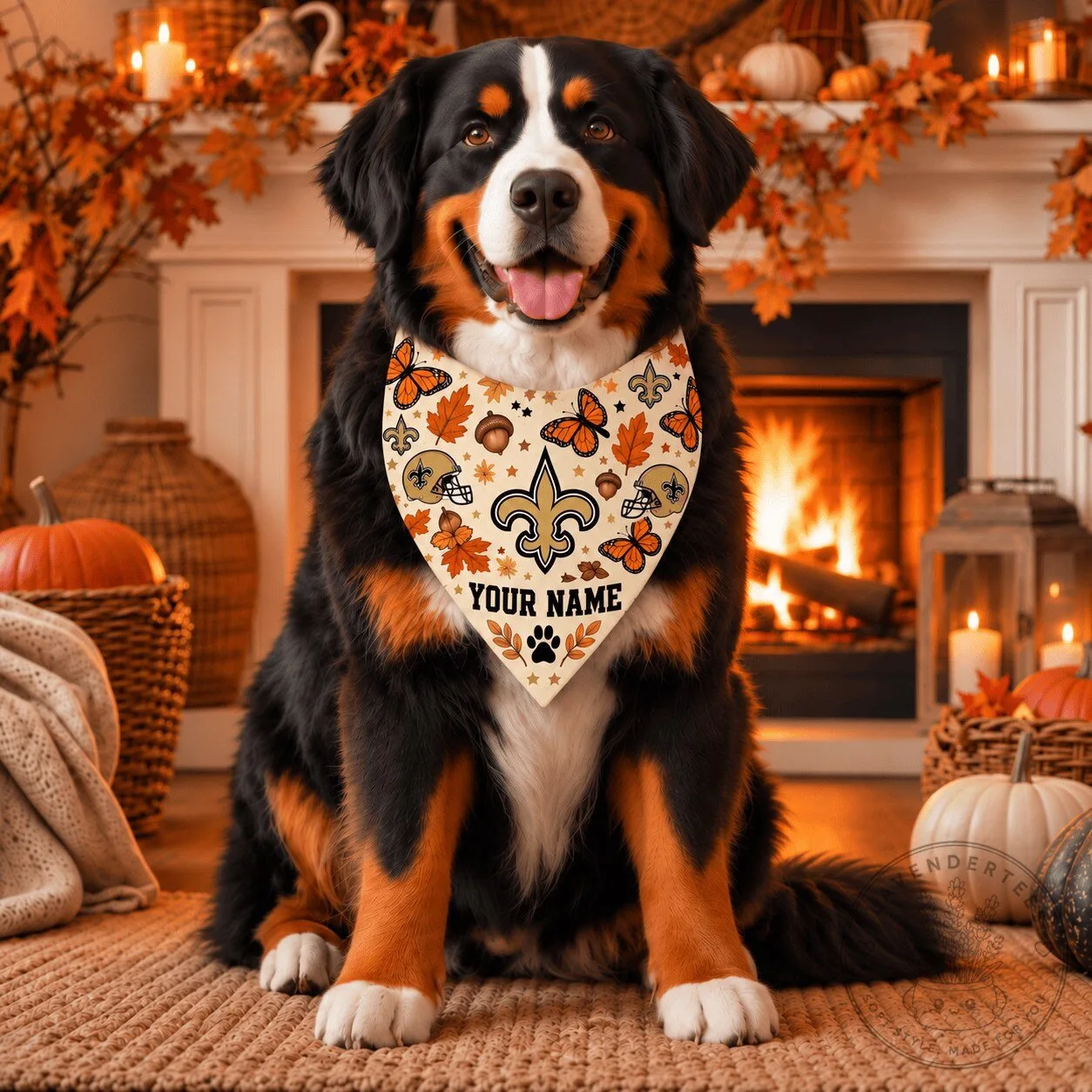 New Orleans Saints Personalized Pet Bandana for Dogs and Cats