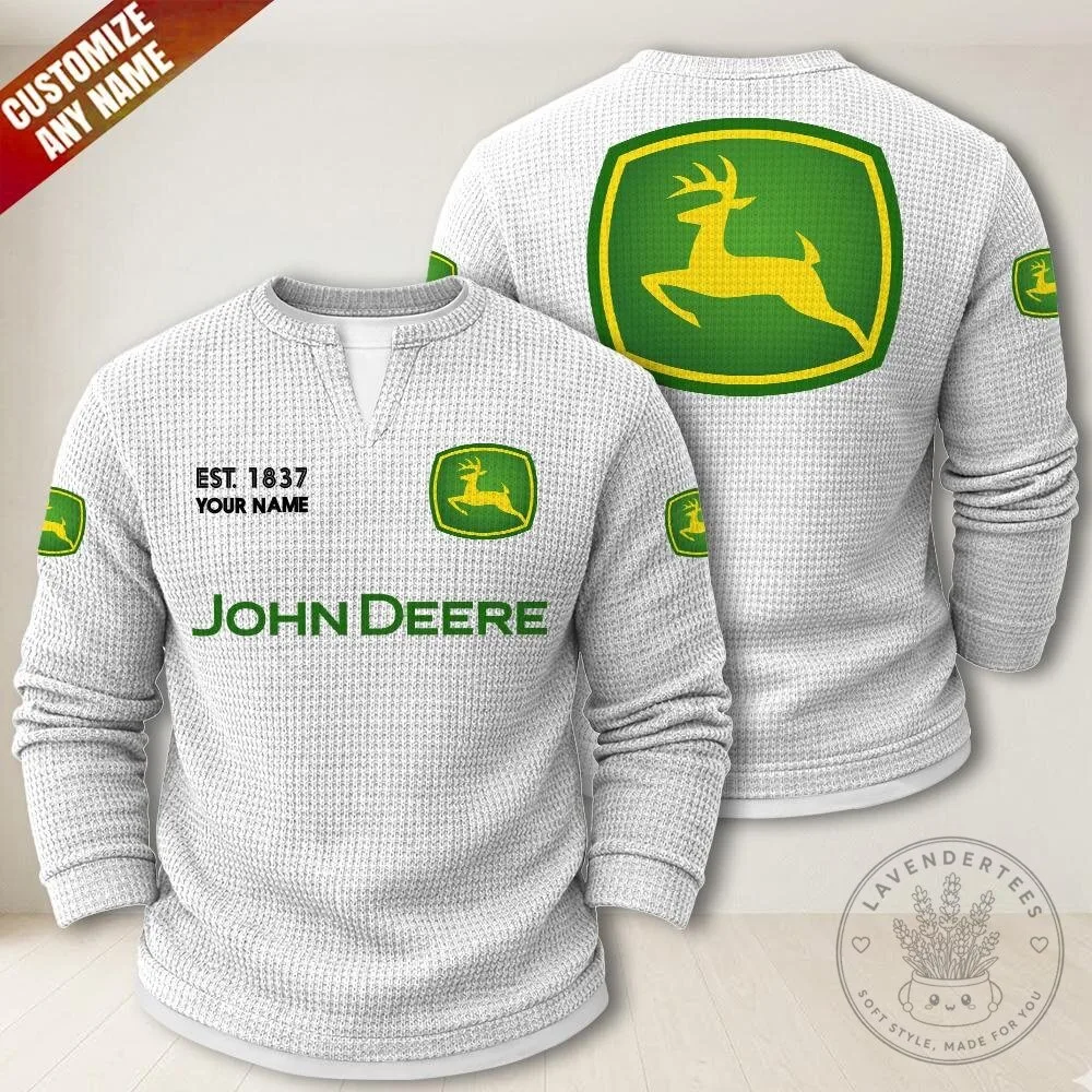 John Deere Est 1837 Waffle Knit Long Sleeve Shirt