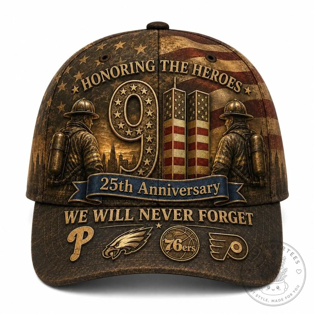 Honoring Heroes 9/11 Firefighter 25th Anniversary We Will Never Forget Cap Hat