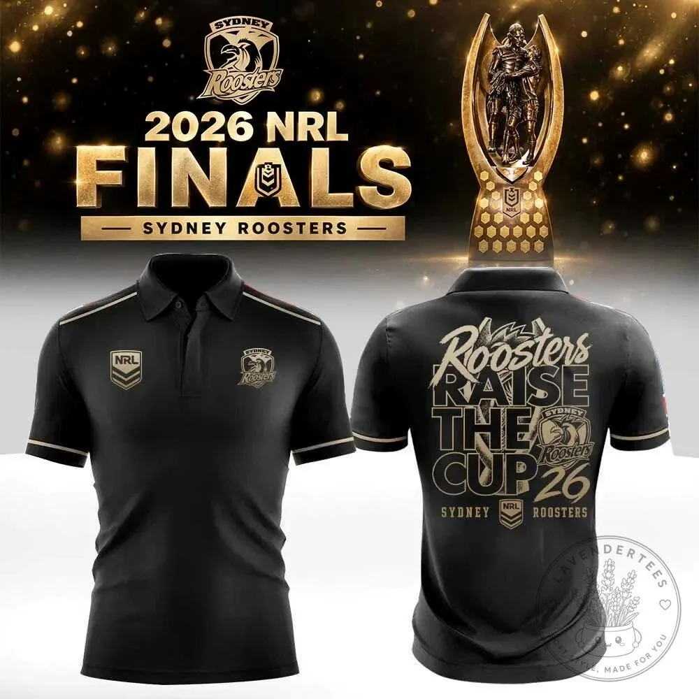 Sydney Roosters 2026 NRL Finals Rugby League Black Polo Shirt