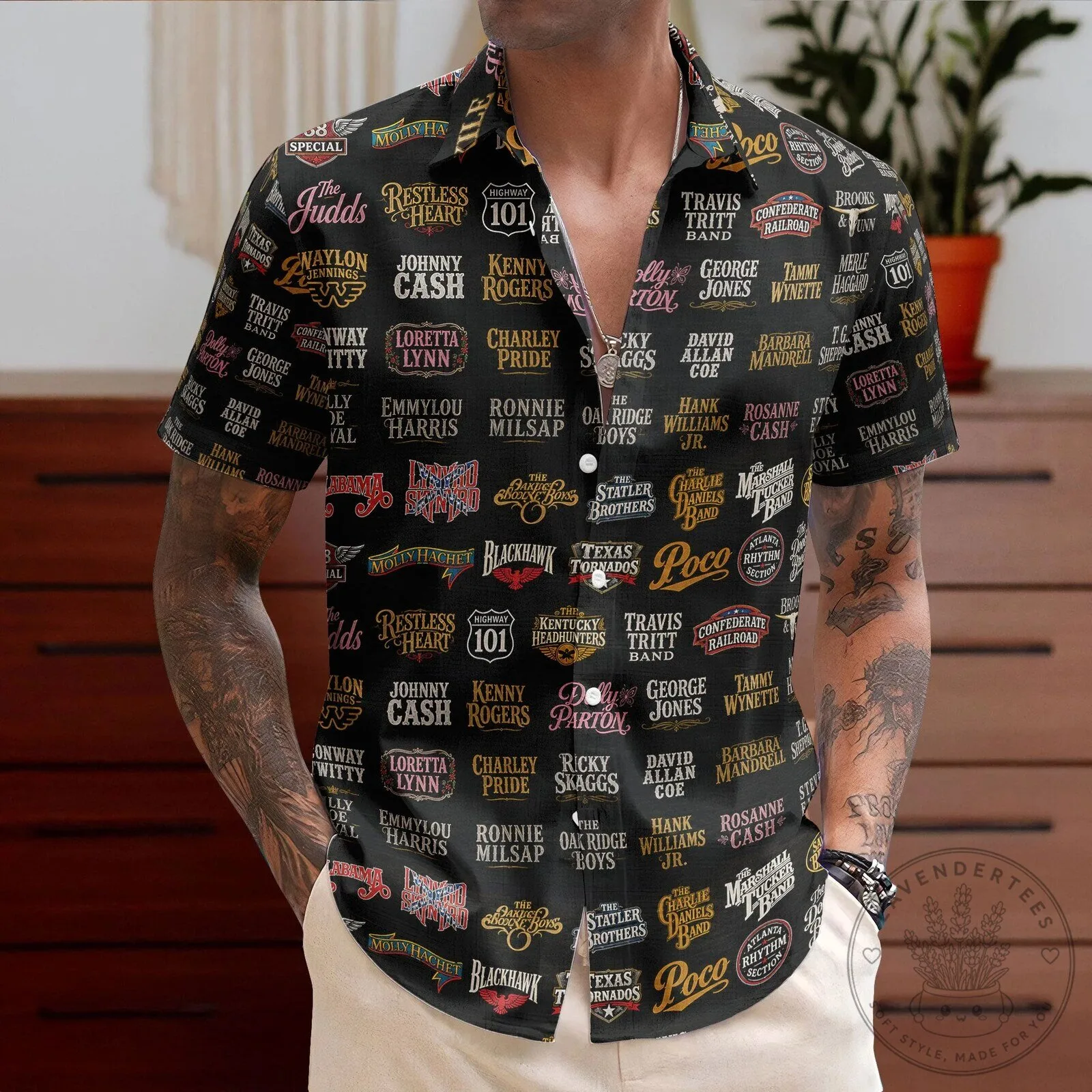 Country Music Legends Hawaiian Shirt, Classic Country Music Concert Fan Apparel