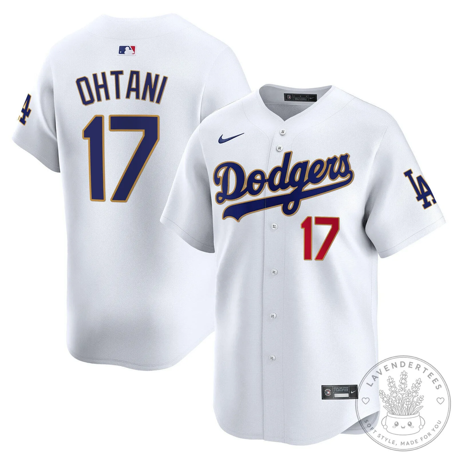 White Jersey for Los Angeles Dodgers Featuring Shohei Ohtani