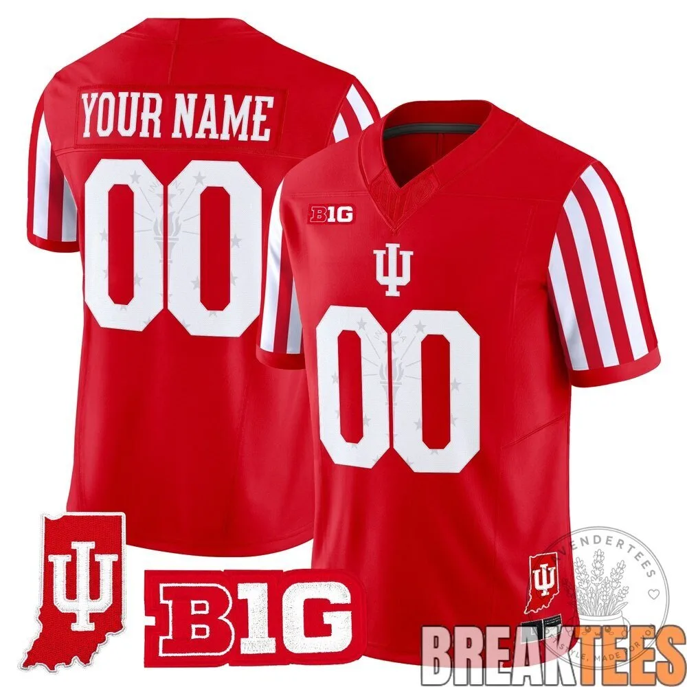 Indiana Hoosiers Candy Stripe Custom Football Jersey