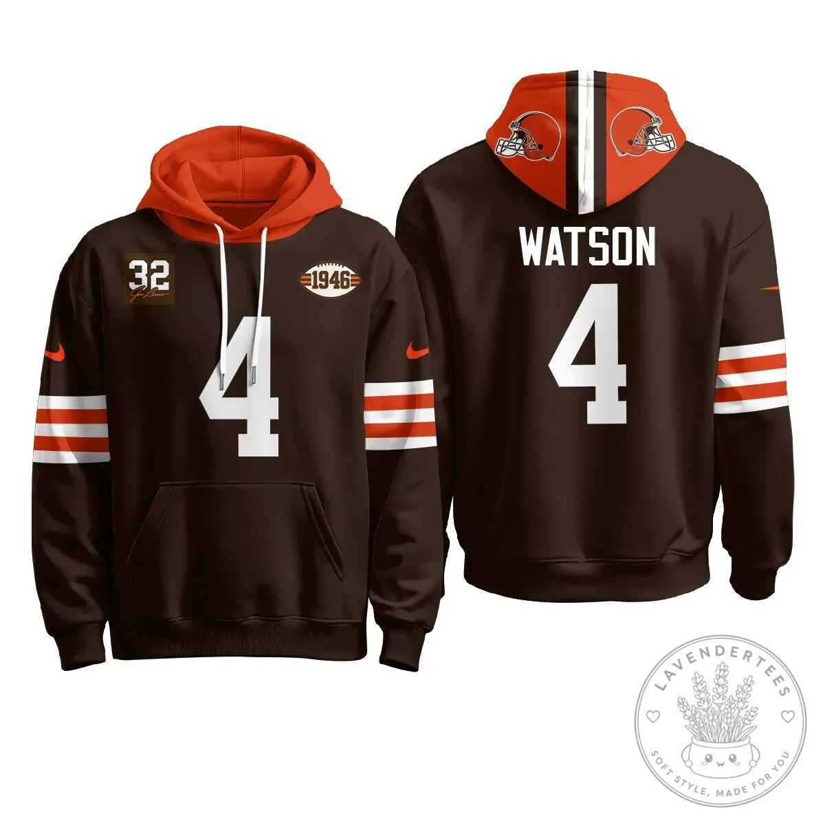 Cleveland Browns Deshaun Watson Number 4 Football Team Anniversary Hoodie