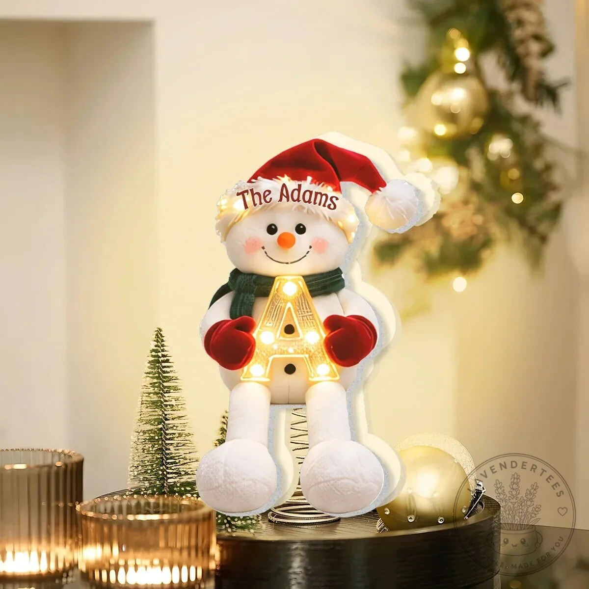 Personalized Snowman Christmas Tree Topper with LED Light Up Letter 14 Personalized Snowman Christmas Tree Topper with LED Light Up Letter