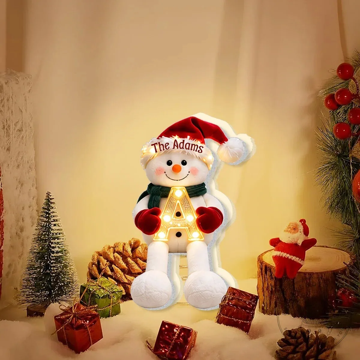 Personalized Snowman Christmas Tree Topper with LED Light Up Letter 15 Personalized Snowman Christmas Tree Topper with LED Light Up Letter