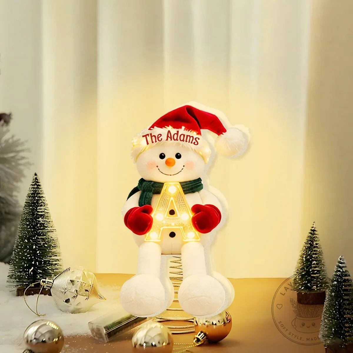 Personalized Snowman Christmas Tree Topper with LED Light Up Letter 20 Personalized Snowman Christmas Tree Topper with LED Light Up Letter