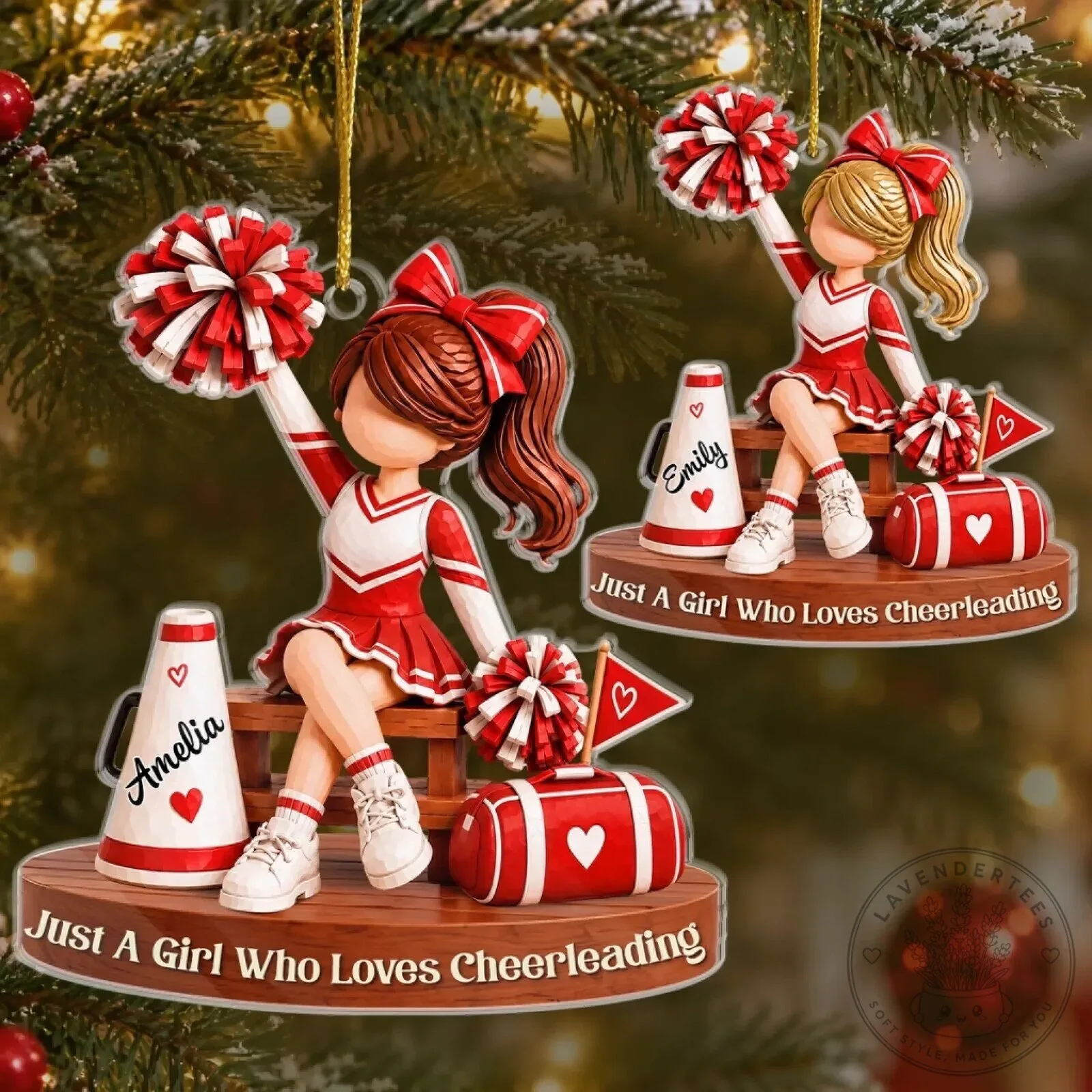Personalized Cheerleading Girl Christmas Tree Ornament