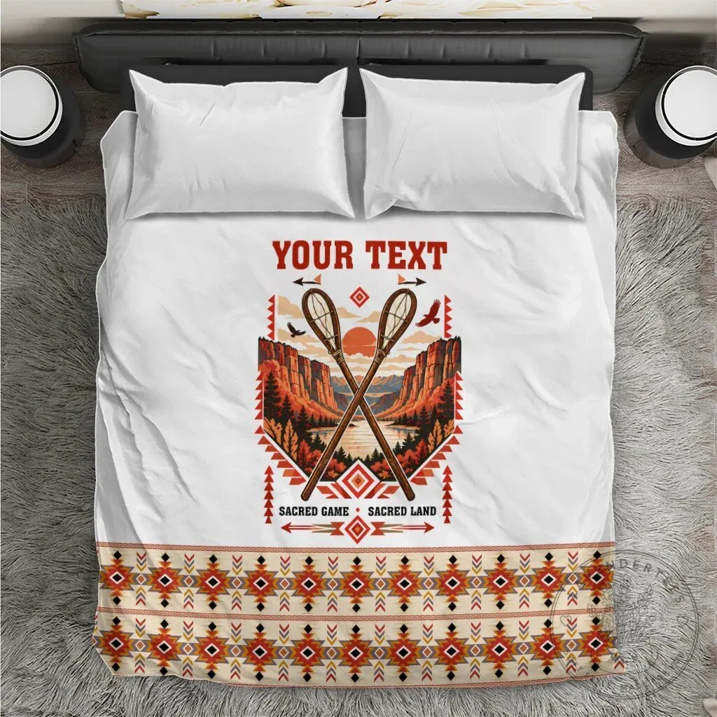Personalized Choctaw Stickball Heritage Native American Tribal Landscape Bedding Set