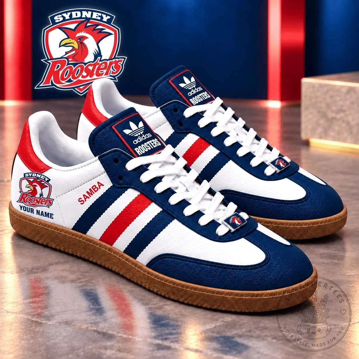 Sydney Roosters National Rugby League Personalized Adidas Samba Shoes