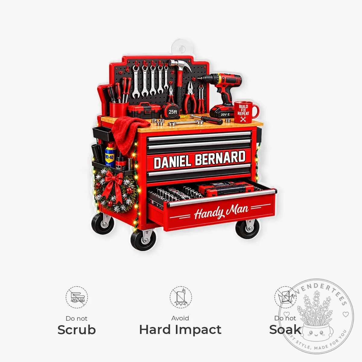 Personalized Handy Man Tool Chest Christmas Tree Ornament 14 Personalized Handy Man Tool Chest Christmas Tree Ornament