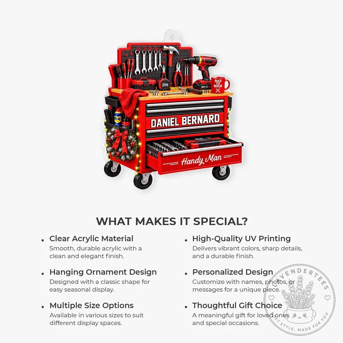 Personalized Handy Man Tool Chest Christmas Tree Ornament 15 Personalized Handy Man Tool Chest Christmas Tree Ornament