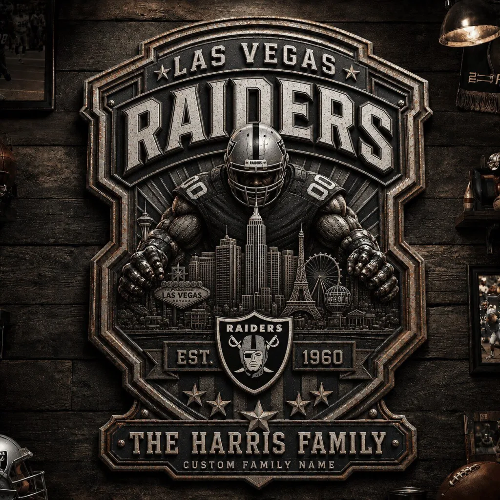 Las Vegas Raiders Personalized Vintage Retro Metal Wall Art Sign 47 Las Vegas Raiders Personalized Vintage Retro Metal Wall Art Sign