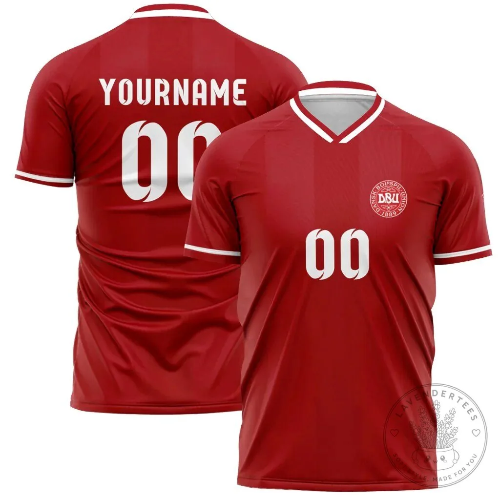 Denmark National Football Team World Cup 2026 Custom Name Number Football Jersey