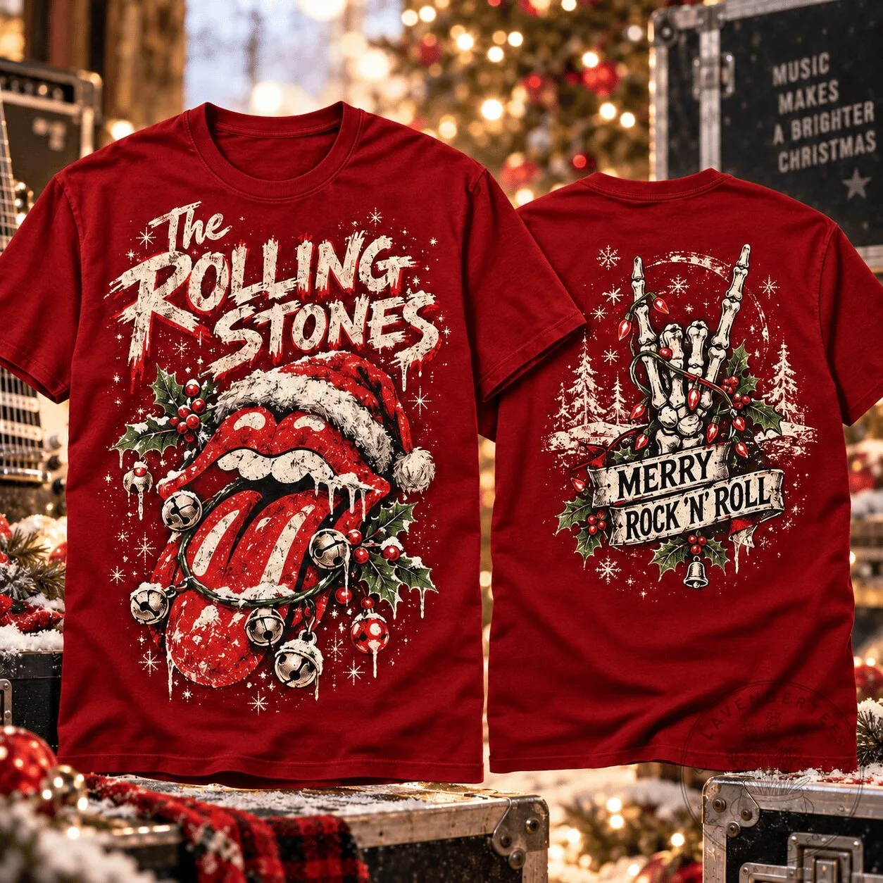 The Rolling Stones Merry Christmas Rock and Roll Band T-Shirt