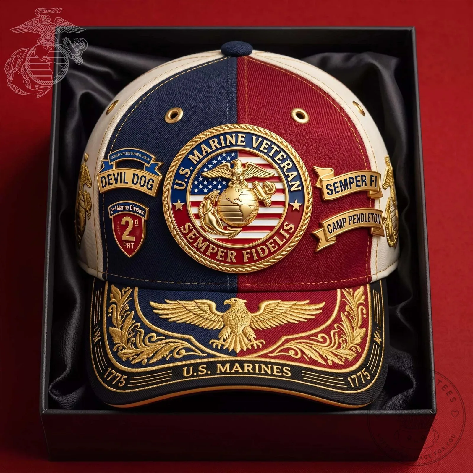 United States Marine Corps Devil Dog Semper Fi Veteran Baseball Cap Hat