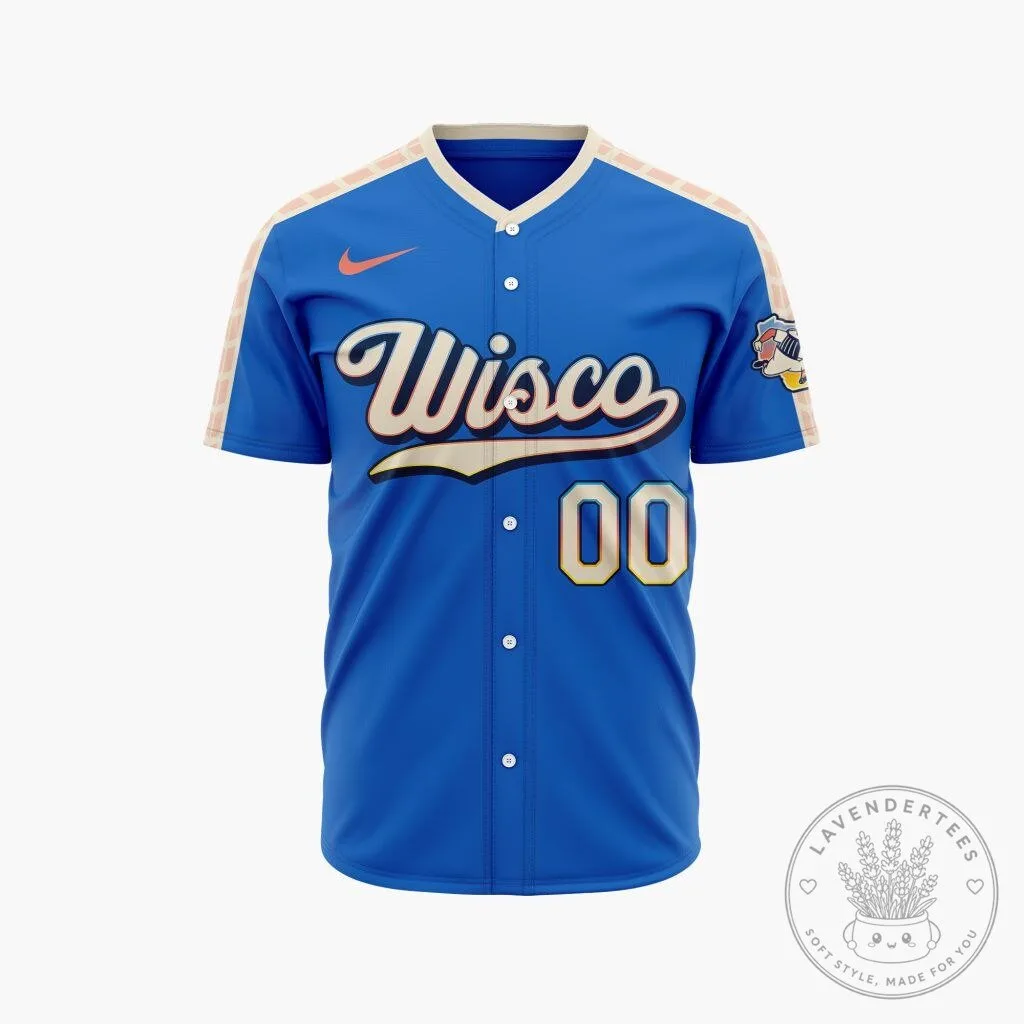 Milwaukee Brewers Wisco Blue Personalized Baseball Jersey