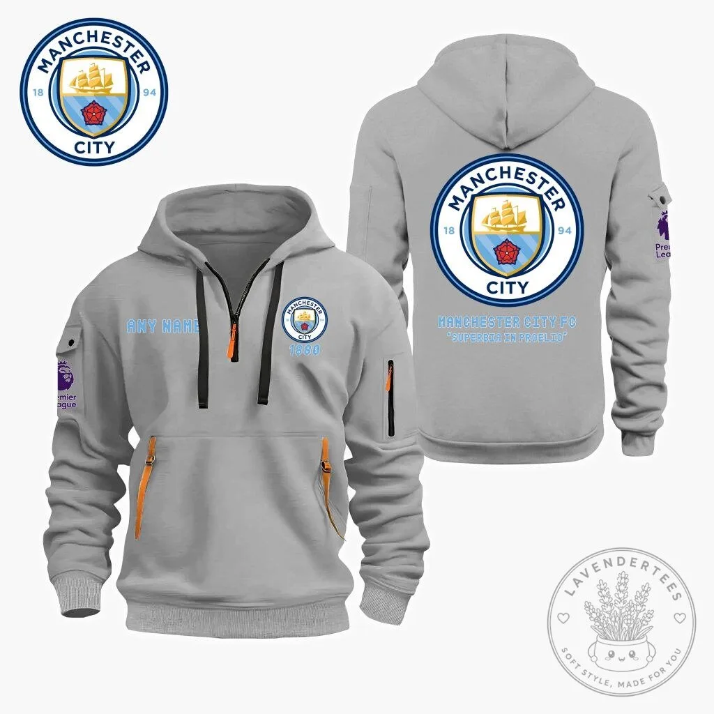 Manchester City Football Club Personalized Quarter Zip Hoodie 14 Manchester City Football Club Personalized Quarter Zip Hoodie