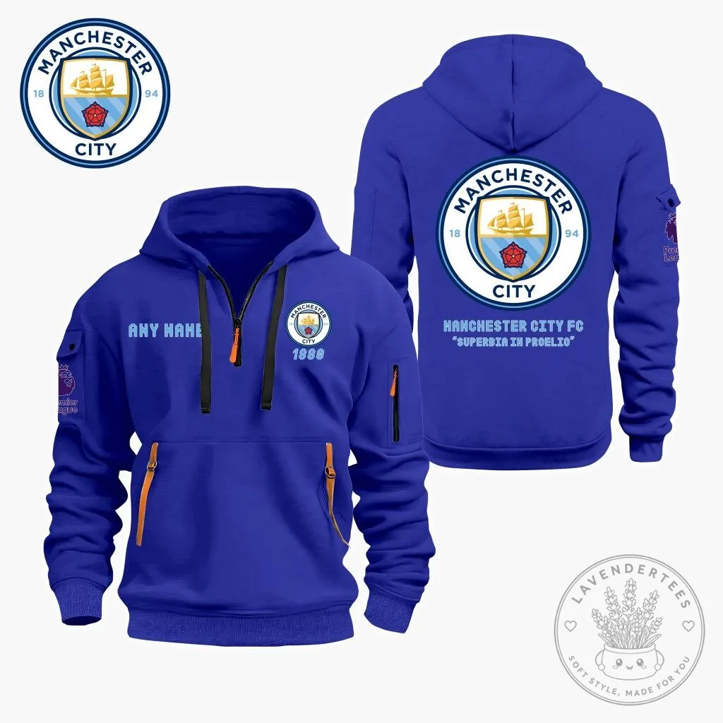 Manchester City Football Club Personalized Quarter Zip Hoodie 17 Manchester City Football Club Personalized Quarter Zip Hoodie