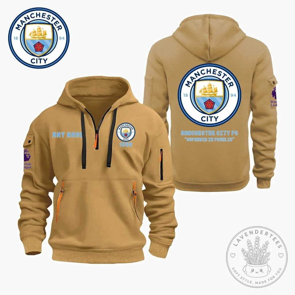 Manchester City Football Club Personalized Quarter Zip Hoodie 18 Manchester City Football Club Personalized Quarter Zip Hoodie