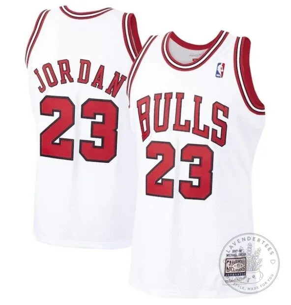 Michael Jordan Chicago Bulls 1997-98 NBA Hardwood Classics White Basketball Jersey
